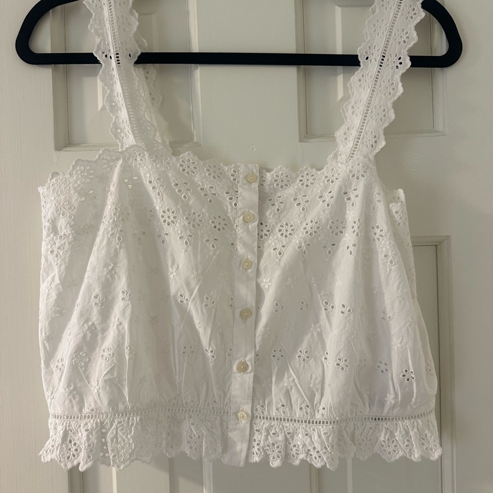 Doen x Gap White Eyelet Lace Blouse